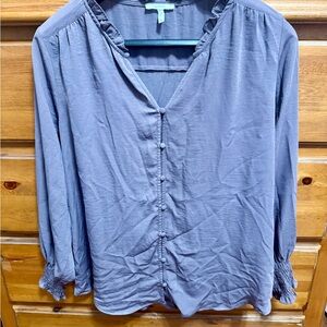 Women's Ruffled Taupe Blouse